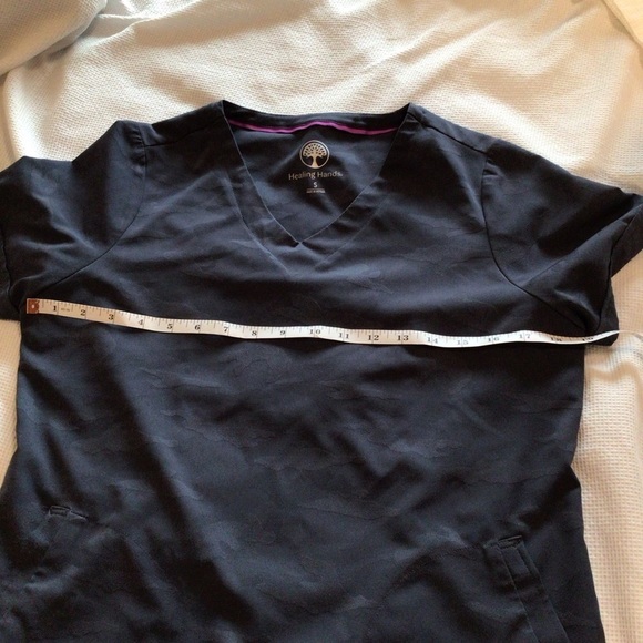 Lot of 2 Healing Hands Purple Label Yoga Grey Scrub Top Women’s Sz S Joy /Jasmin - Picture 9 of 13